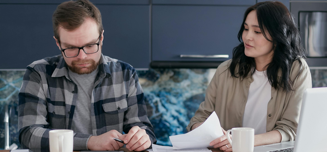 Man and woman working together.